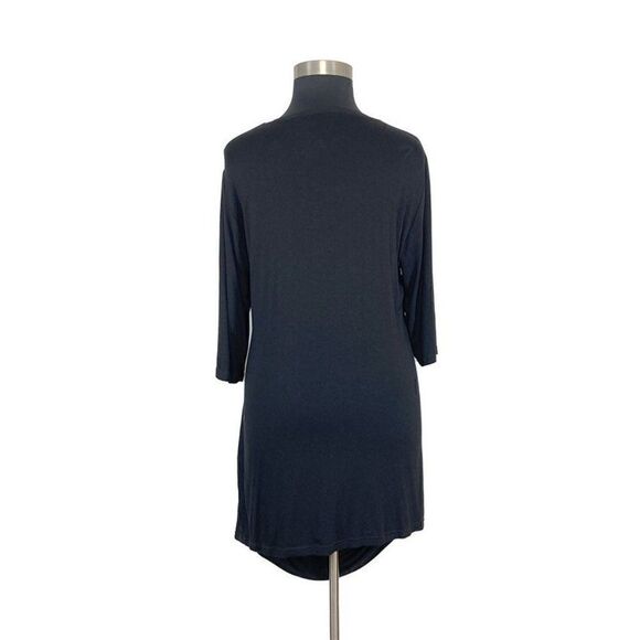 Transparente OS Black Faux Wrap Tunic Dress Art To Wear Lagenlook Coastal - Picture 4 of 7